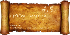 Agárdi Vaszilia névjegykártya